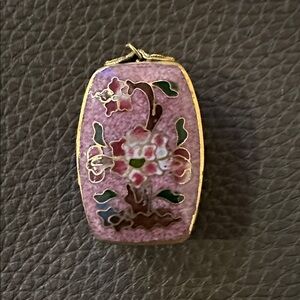 Vintage Cloisonné Pill Box Pendant Locket
